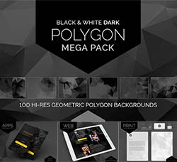 100张高清酷黑风格的底多边形背景图片：Dark Polygon Mega Pack